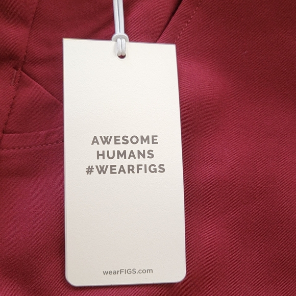 Figs Burgundy Zamora Maternity Jogger Scrub Pants Sz S NEW - Picture 10 of 14